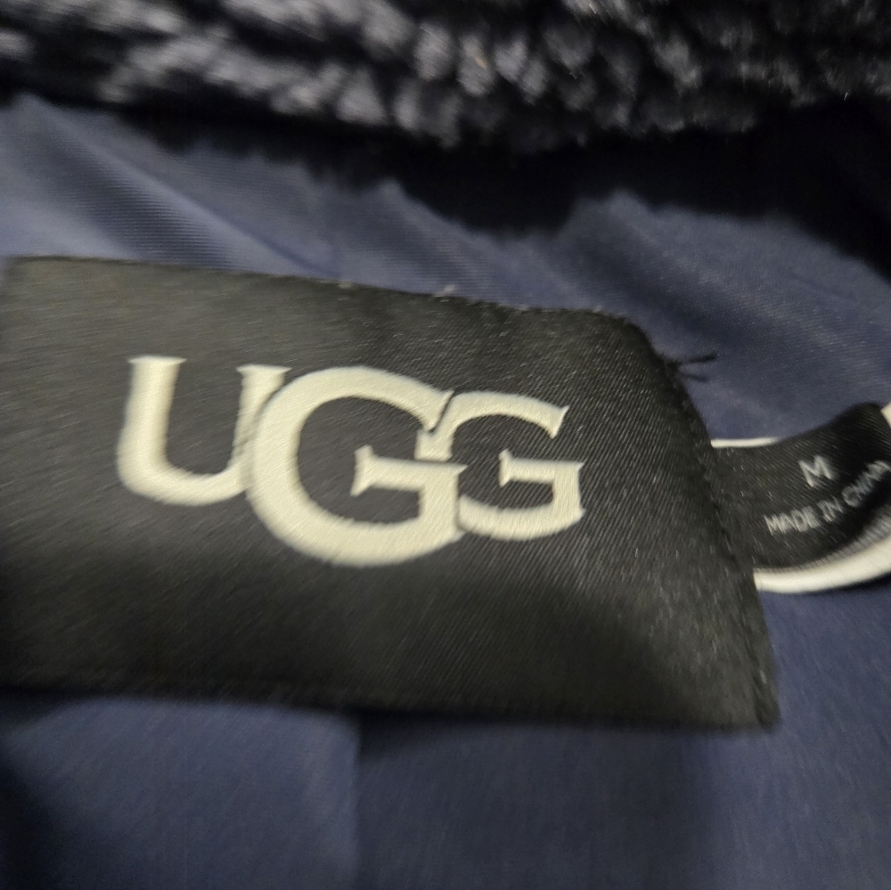 Mens UGG Janson Sherpa Trucker Jacket Size Medium blueish grey Great Condition - Picture 4 of 9